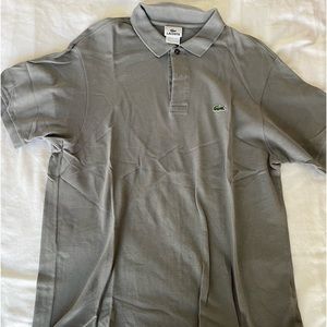 MENS GRAY LACOSTE POLO